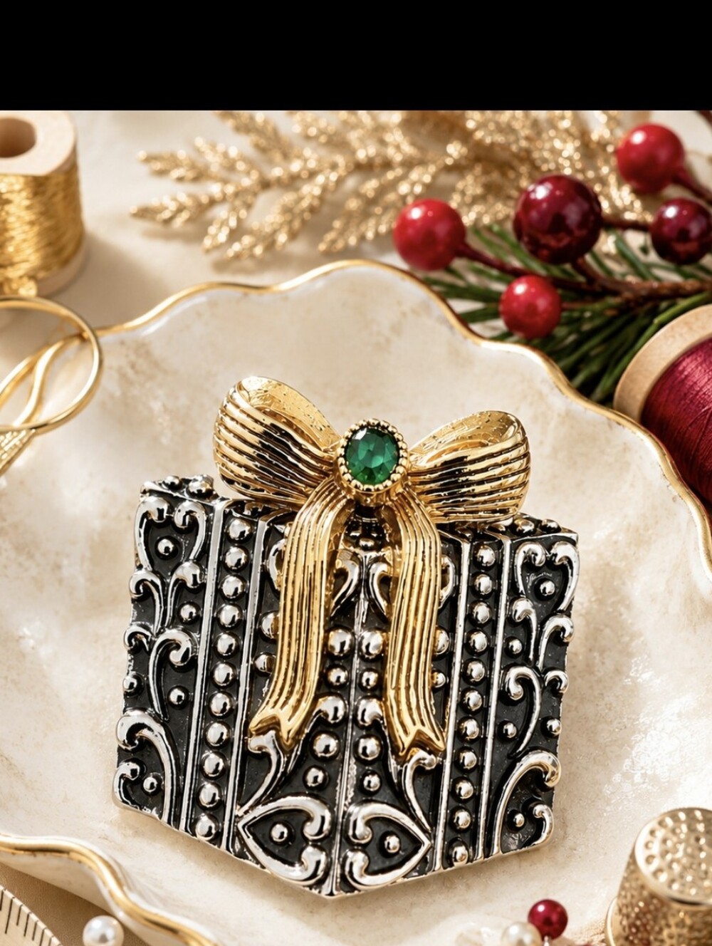 Silver and gold  brooche